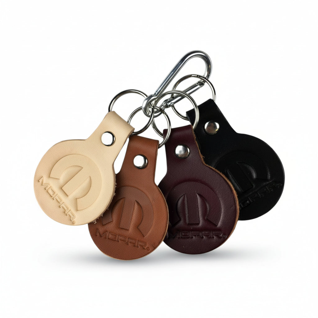 Keychain - Mopar Round leather