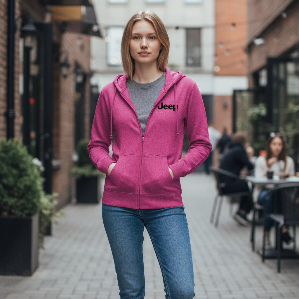 Ladies Jeep® Text Zip Hoodie