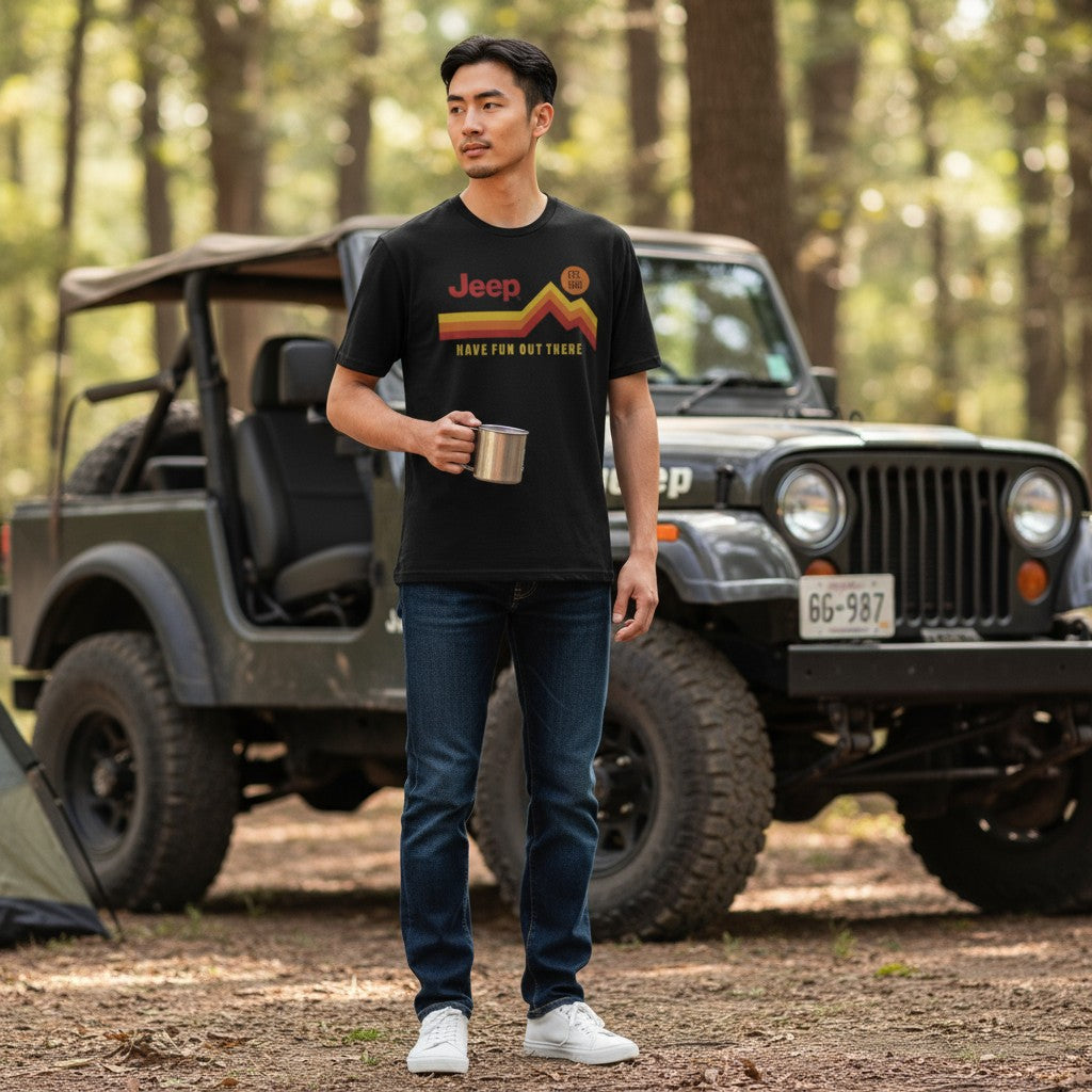 Mens Jeep® Have Fun Out There Vintage - Black
