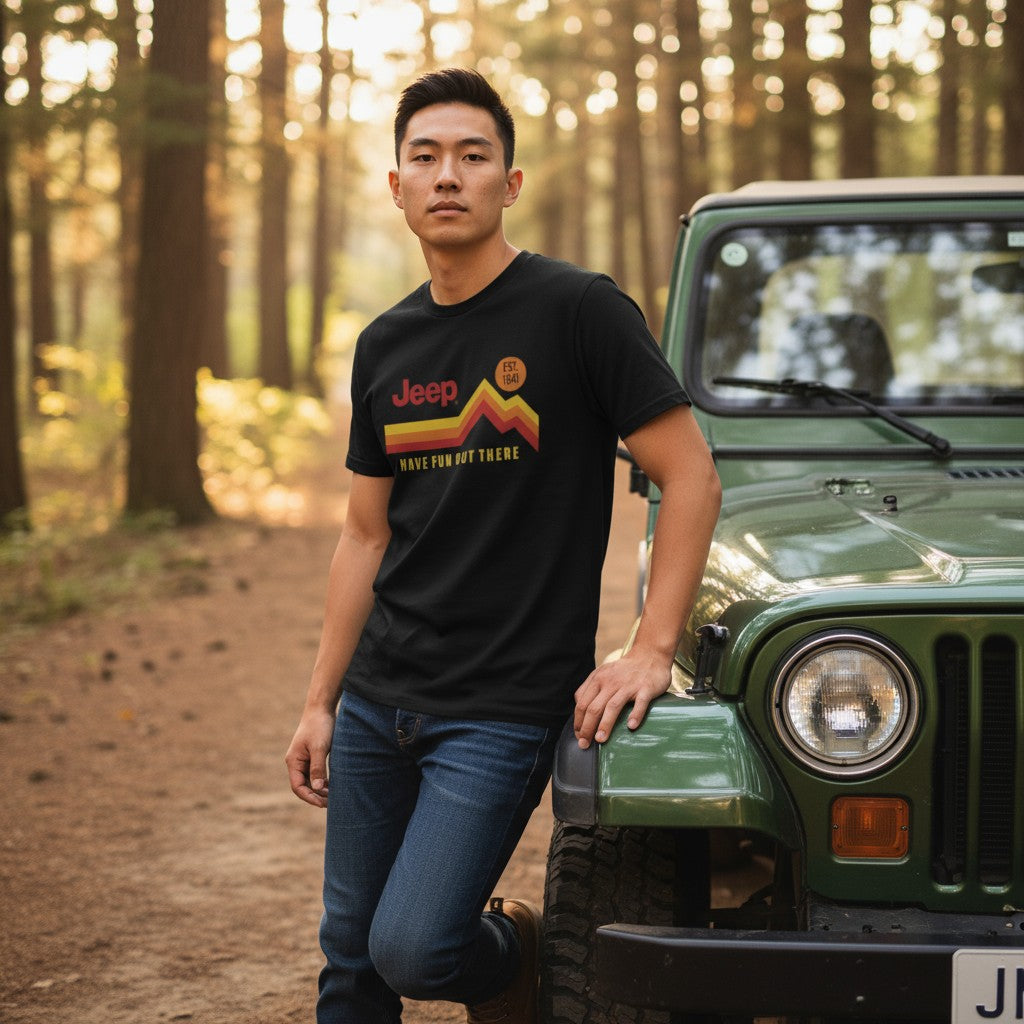 Mens Jeep® Have Fun Out There Vintage - Black
