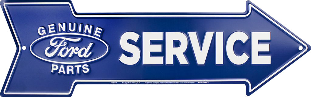 Metal Sign - Genuine Ford Service Arrow