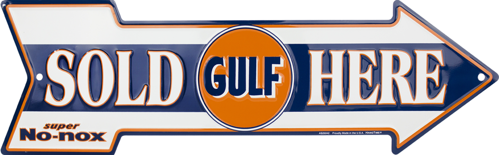 Metal Sign - Gulf Sold Here Arrow