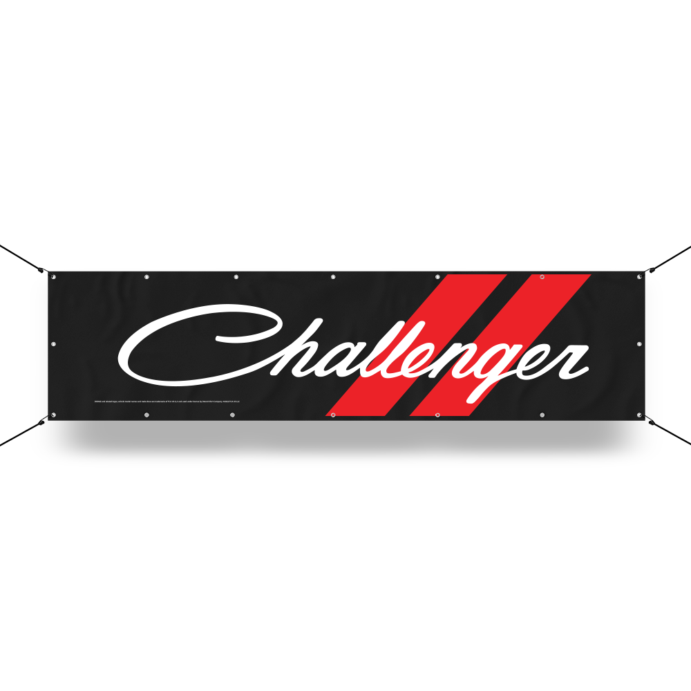 Banner - Dodge Challenger Script with Rhombus Long