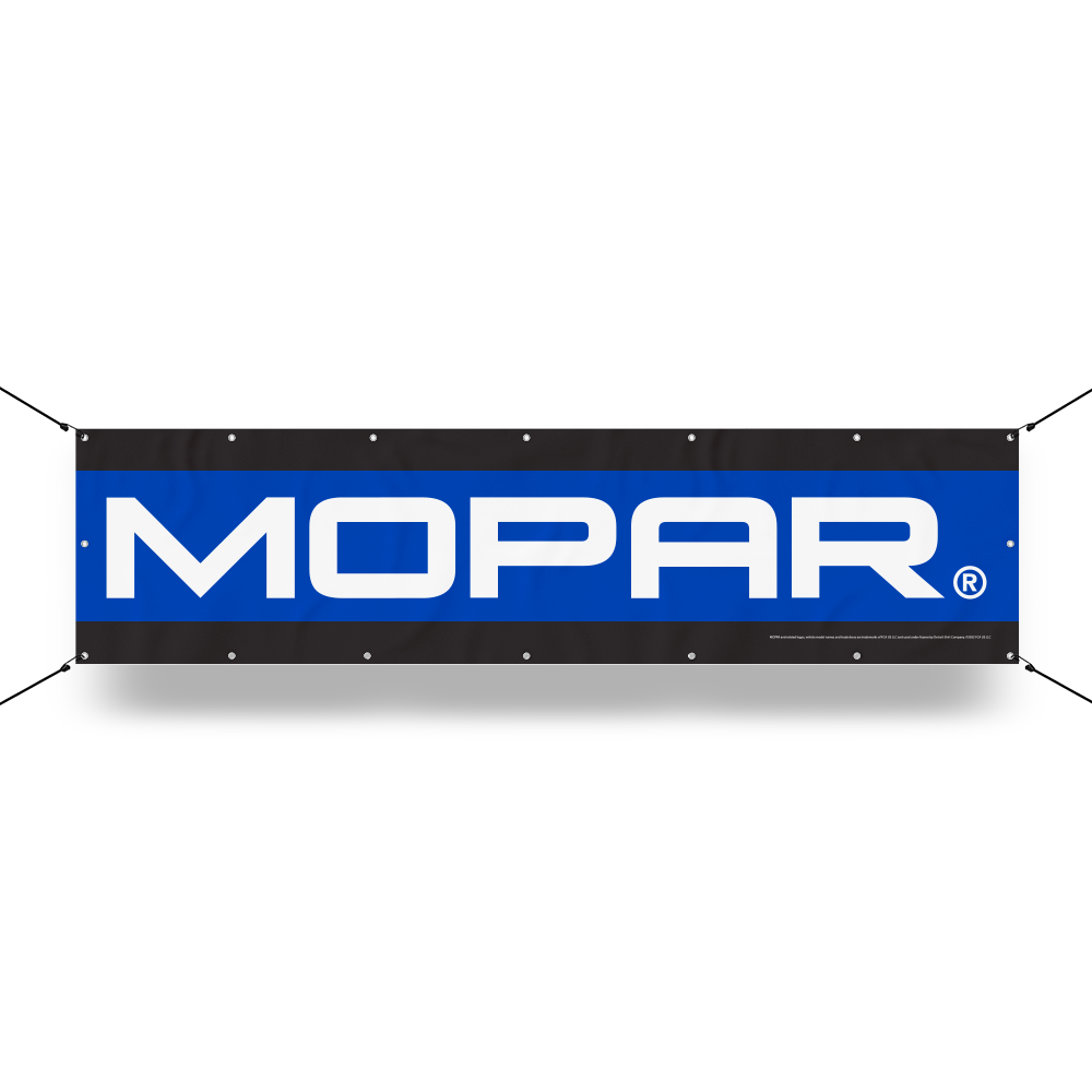 Banner - MOPAR Block Font Long - Black/Blue/White