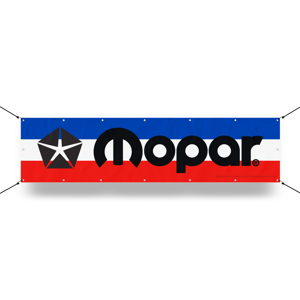 Banner - MOPAR Long Logo with RWB Stripes