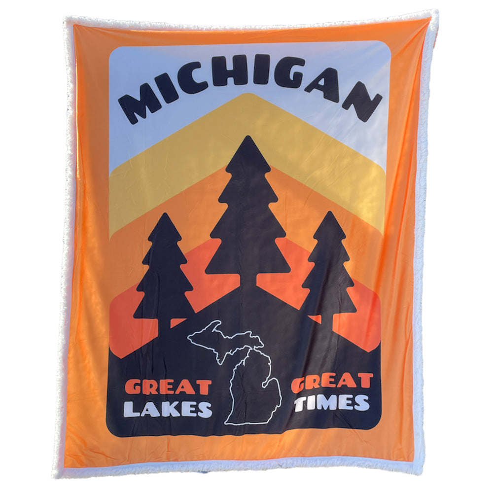 Michigan Pines Sherpa Blanket