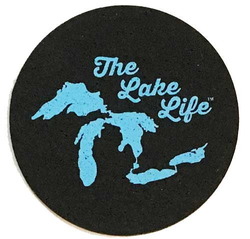 The Lake Life Michigan Great Lakes Coasters coaster set Made from recycled tires and indestructable Coasters Detroit Shirt tshirt t-shirt apparel and housewares Company