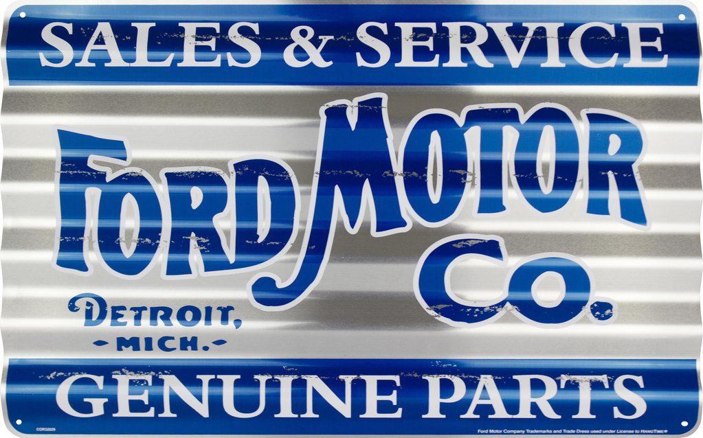 Metal Sign - Ford Sales and Service Corrugated