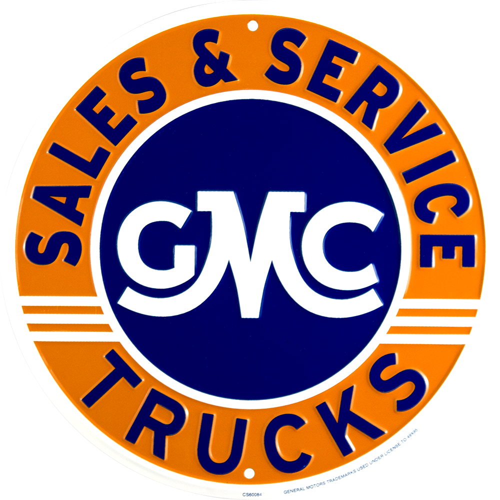 Metal Sign - GMC Trucks Sales and Service Circle