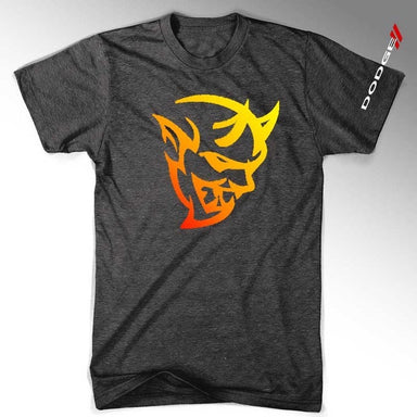 Mens New Dodge Demon Fire T-shirt (Heather Black) | Detroit Shirt Co.