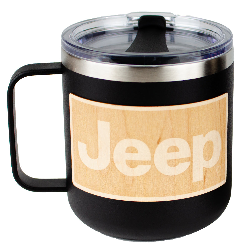 Mug - Jeep® Wood Decal Powder Coated Camper - Black