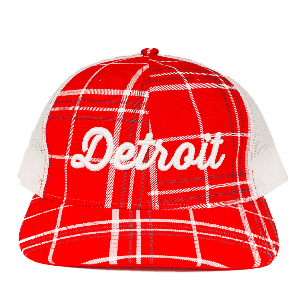 Hat - Detroit Thirsty Red Plaid Richardson Snapback