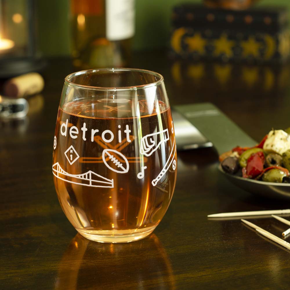 Wine Glass - Detroit Icons