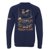 Mens Jeep® Freedom To Roam Crew Neck Sweatshirt - Heather Navy Blue