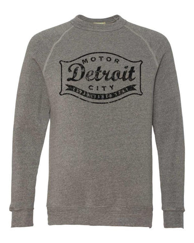 Detroit Buckle Triblend Fleece Blackout Crew Sweatshirt | Detroit Shirt Co.