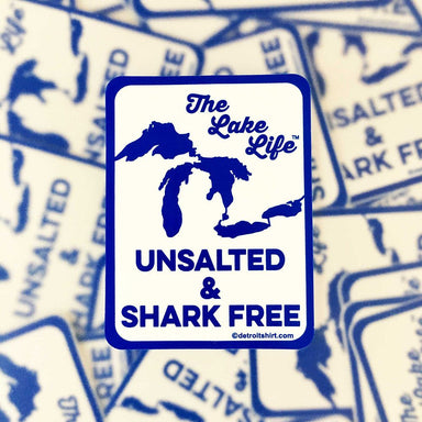 Sticker - The Lake Life Unsalted and Shark Free-Sticker-Detroit Shirt Company
