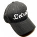 Hat - Detroit Script Charcoal Pinstripe-Hats-Detroit Shirt Company