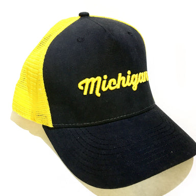 Hat - Michigan Script Classic Trucker-Hats-Detroit Shirt Company