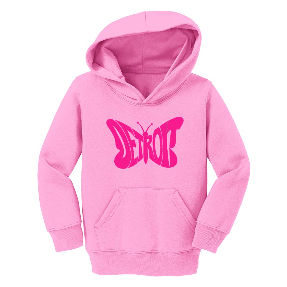 Toddler/Youth - Detroit Butterfly Hoodie - Candy Pink