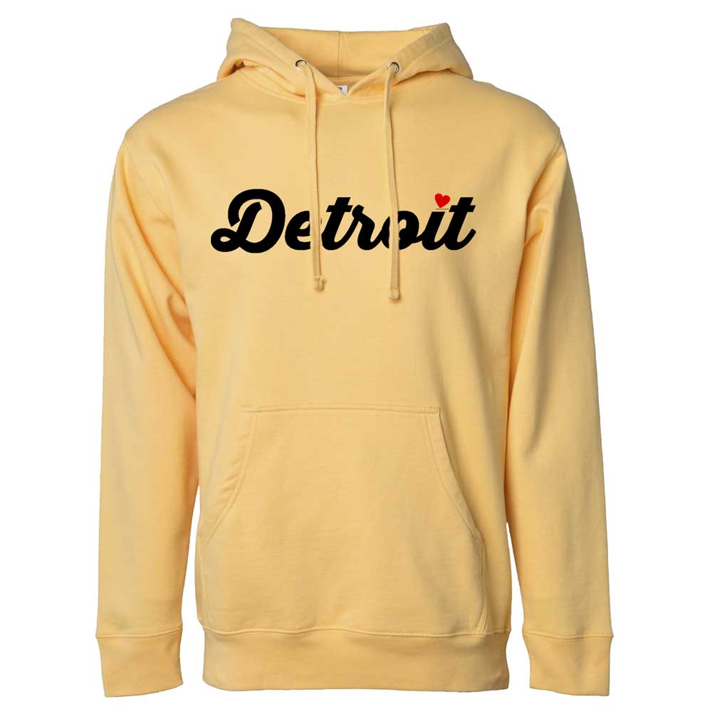 Detroit Thirsty Heart Hoodie Sweatshirt - Peach