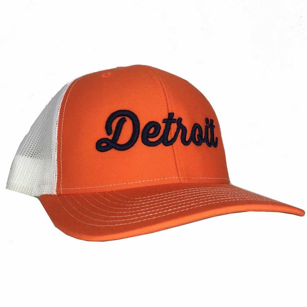 Hat - Detroit Thirsty Orange White Richardson Snapback-Hats-Detroit Shirt Company