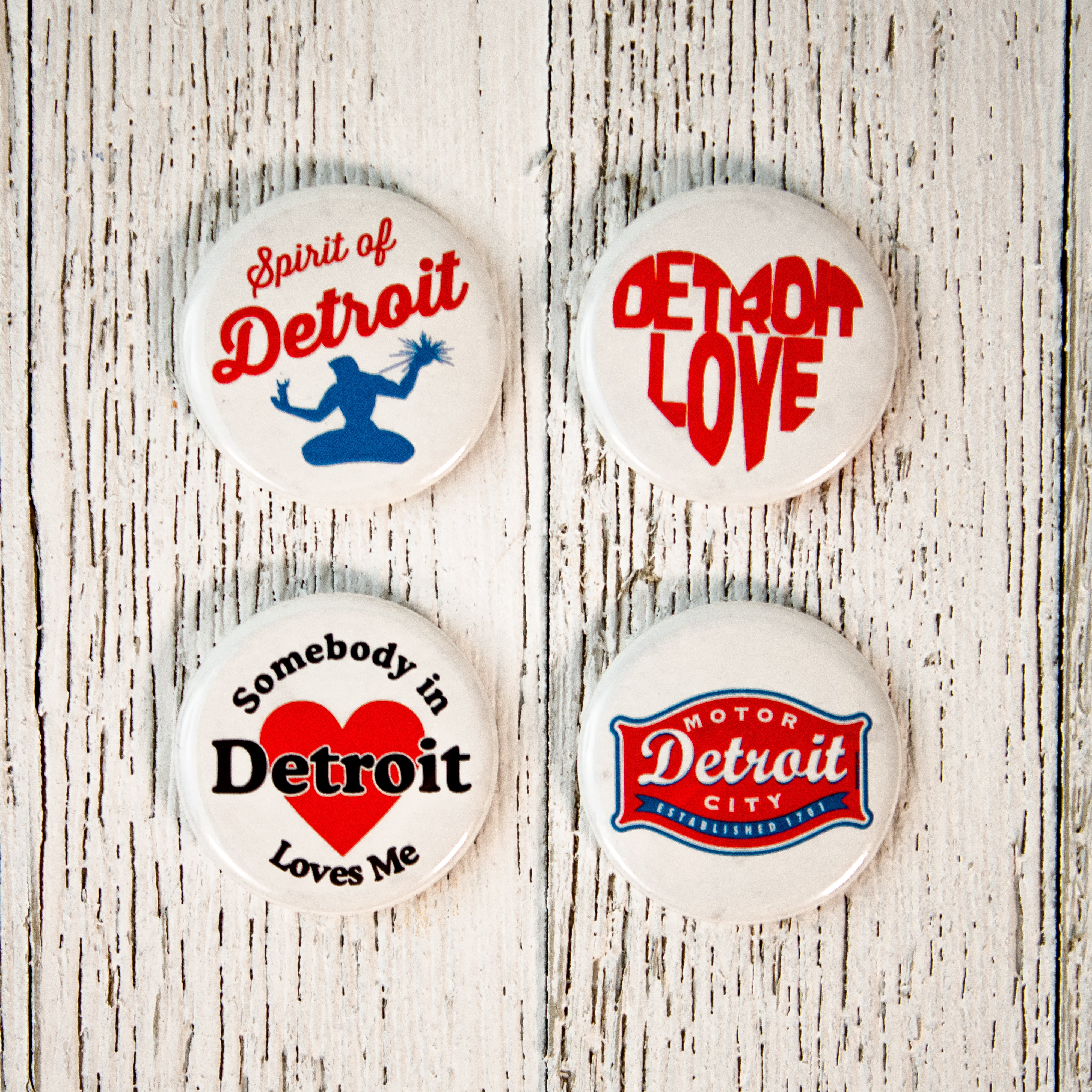 Detroit Love - 4 button pack