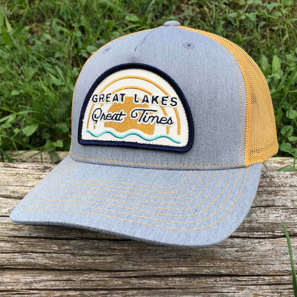 Hat - Michigan Great Lakes Great Times Snapback - H. Grey/Amber Gold