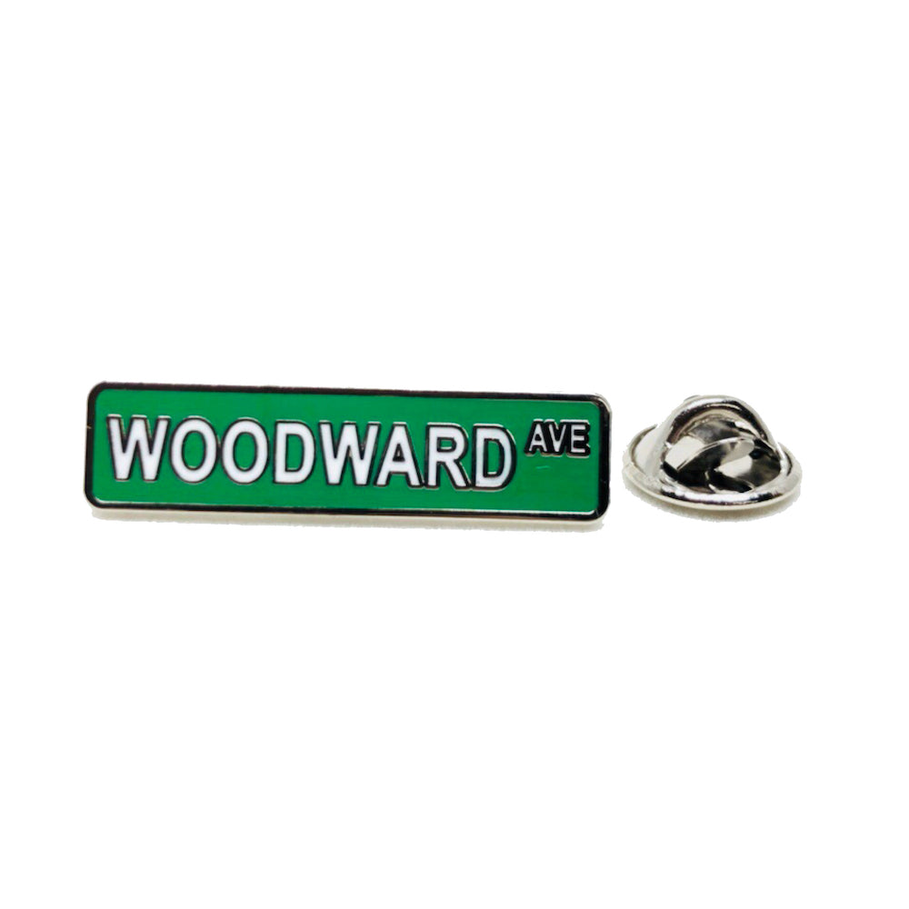 Enamel Pin - Detroit Woodward Avenue Street Sign