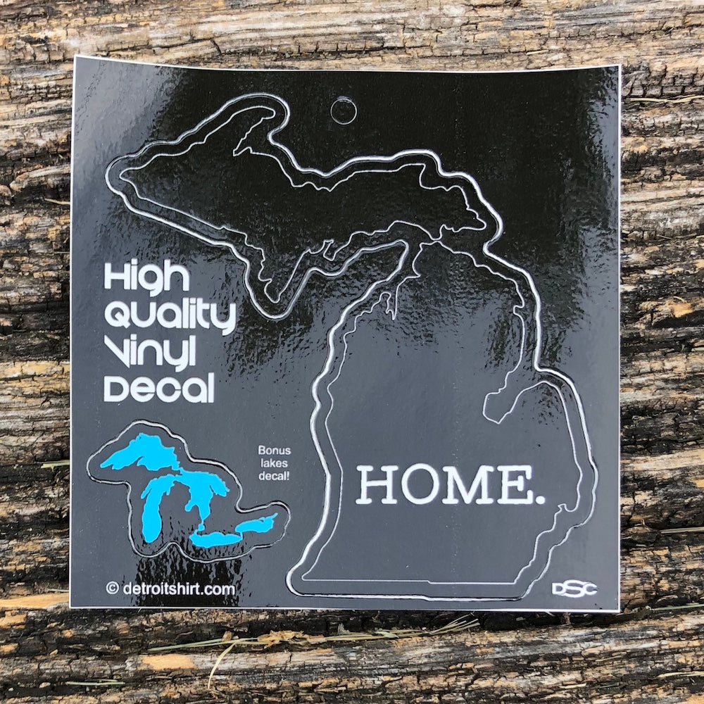 Sticker - Michigan Home. Shape + Bonus!