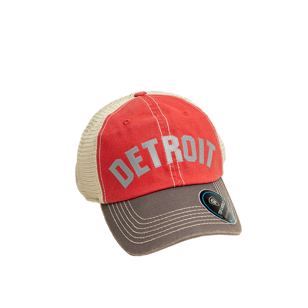 Hat - Detroit Bend Twill (Red / Bone / Charcoal)