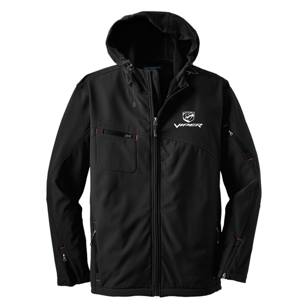 Mens Dodge® Viper Striker Hooded Softshell Jacket - Black