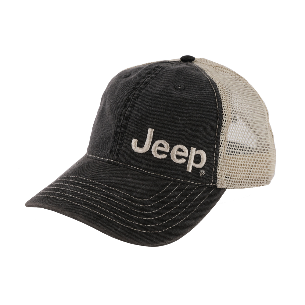 Hat - Jeep Garment Washed Trucker - Black