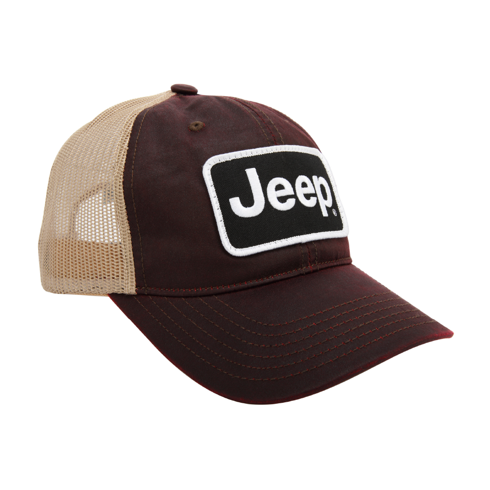 Hat - Jeep Coated Chino Twill Patch - Snazzberry/Khaki