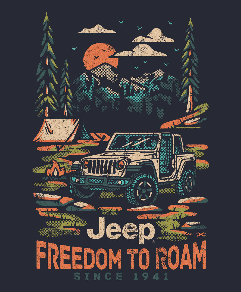 Mens Jeep® Freedom To Roam T-Shirt - Navy Blue