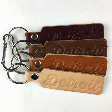 Keychain - Detroit Script leather-Keychain-Detroit Shirt Company