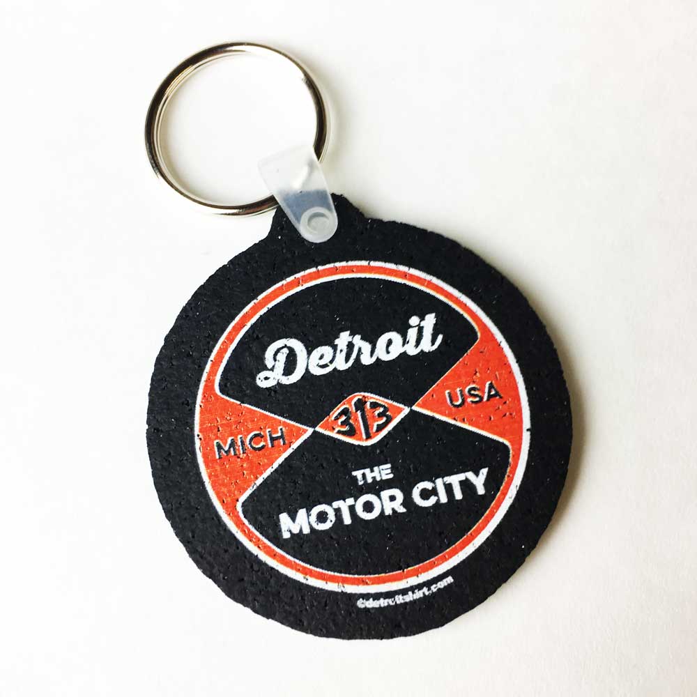 Keychain - Detroit Reel recycled tire