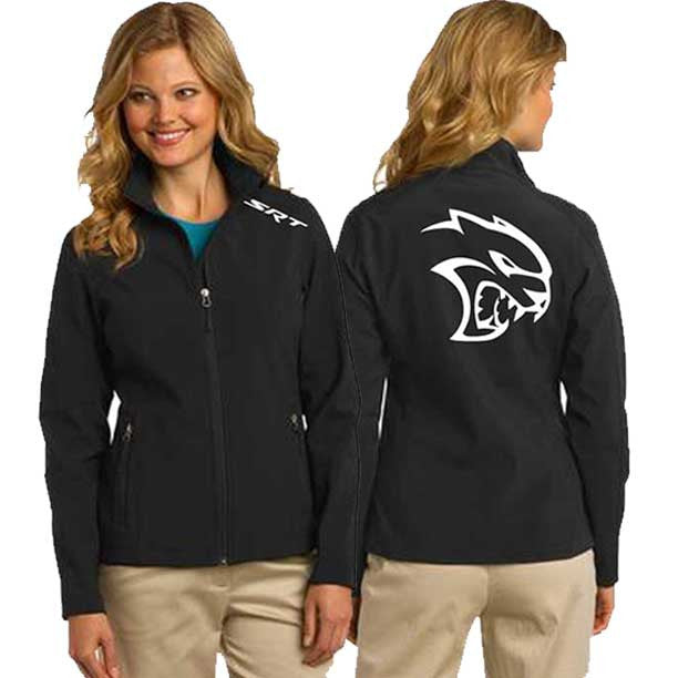 Jacket - Ladies Soft Shell Dodge SRT Hellcat-Outerwear-Detroit Shirt Company