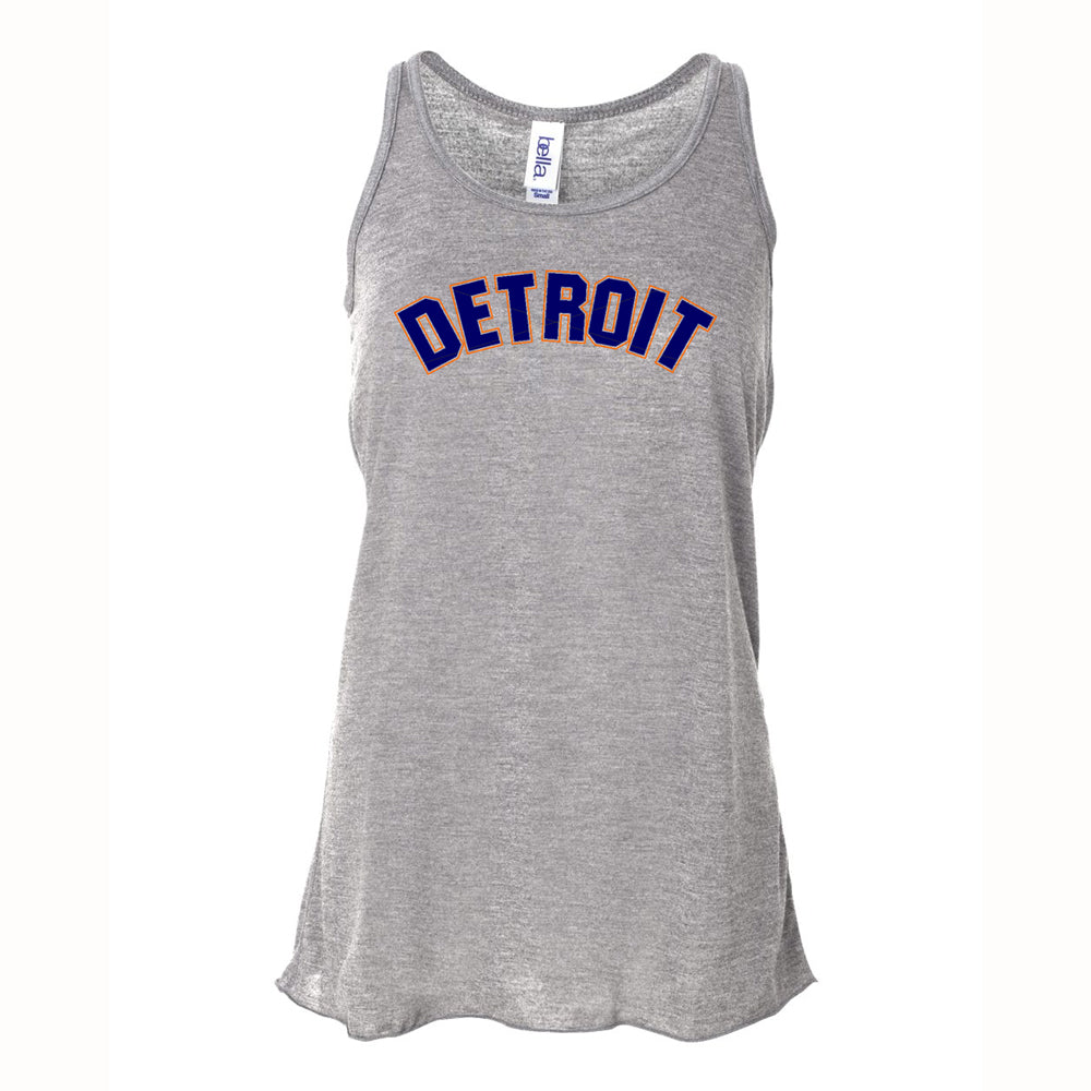 Ladies Relaxed Racerback Tank Top - Detroit Bend 2 color Heather Grey