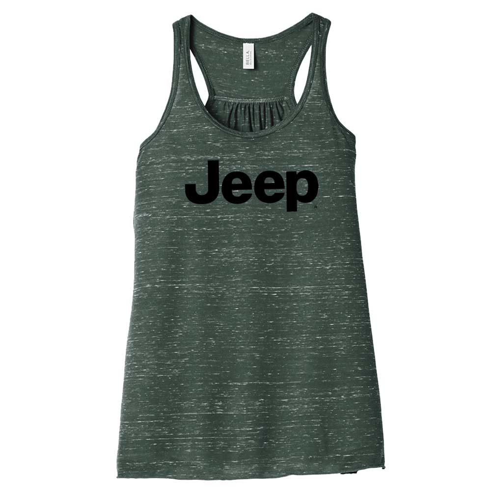 Ladies Relaxed Racerback Tank Top - Jeep® Text Forest Marble