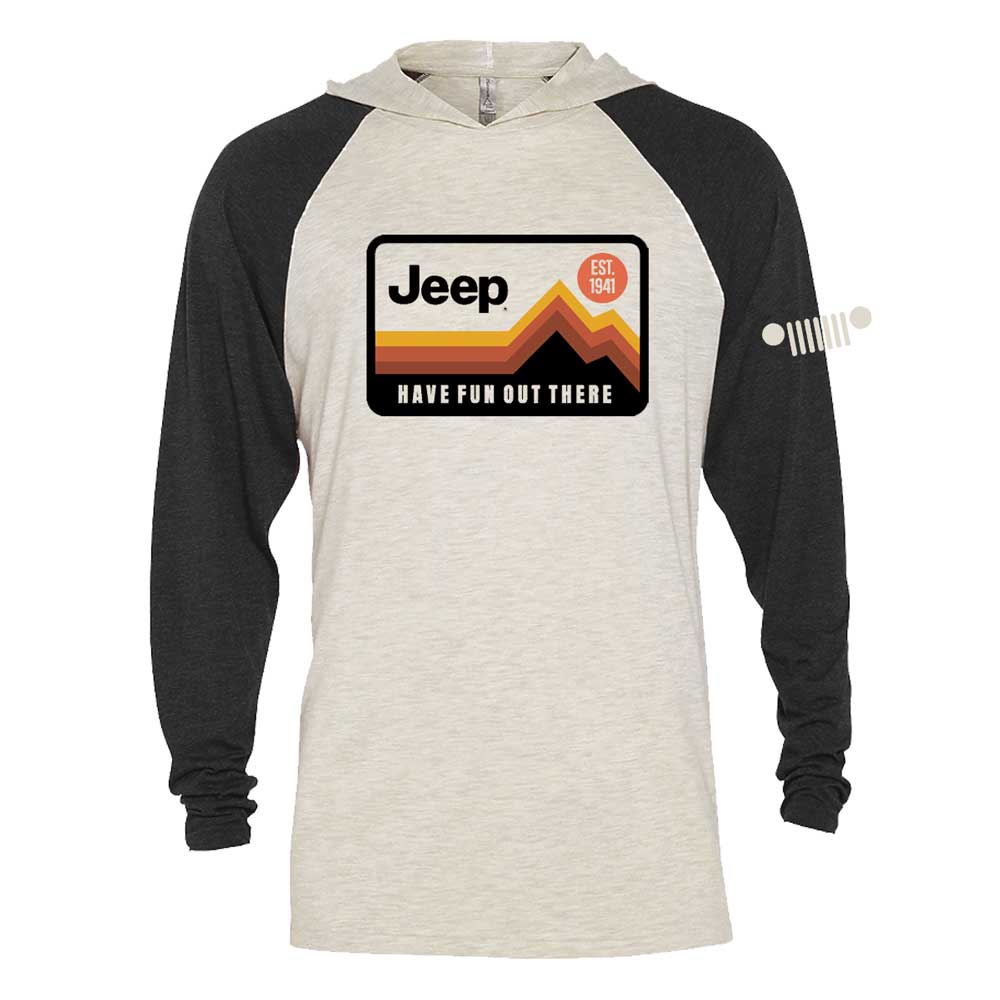 Mens Jeep® Have Fun There Long Sleeve Hooded T-Shirt - Black / Nat — Detroit Shirt Company