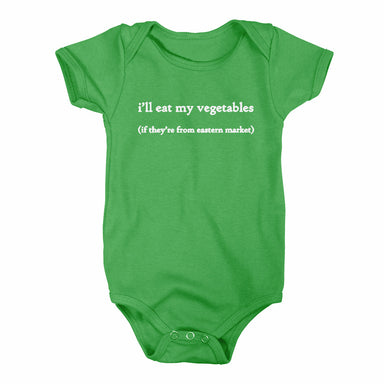 Baby Onesie - I'll eat my veggies if they are from Eastern Market-Onesies-Detroit Shirt Company
