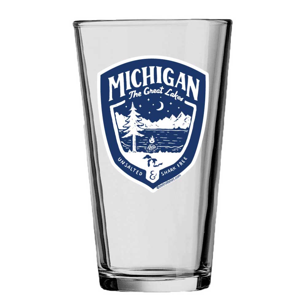 Pint Glass - Michigan Shield