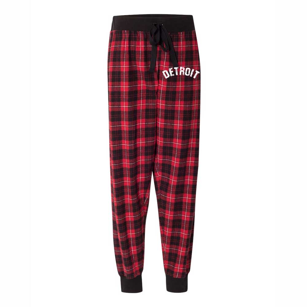 Ladies Detroit Bend Flannel Tailgate Joggers - Red/Black
