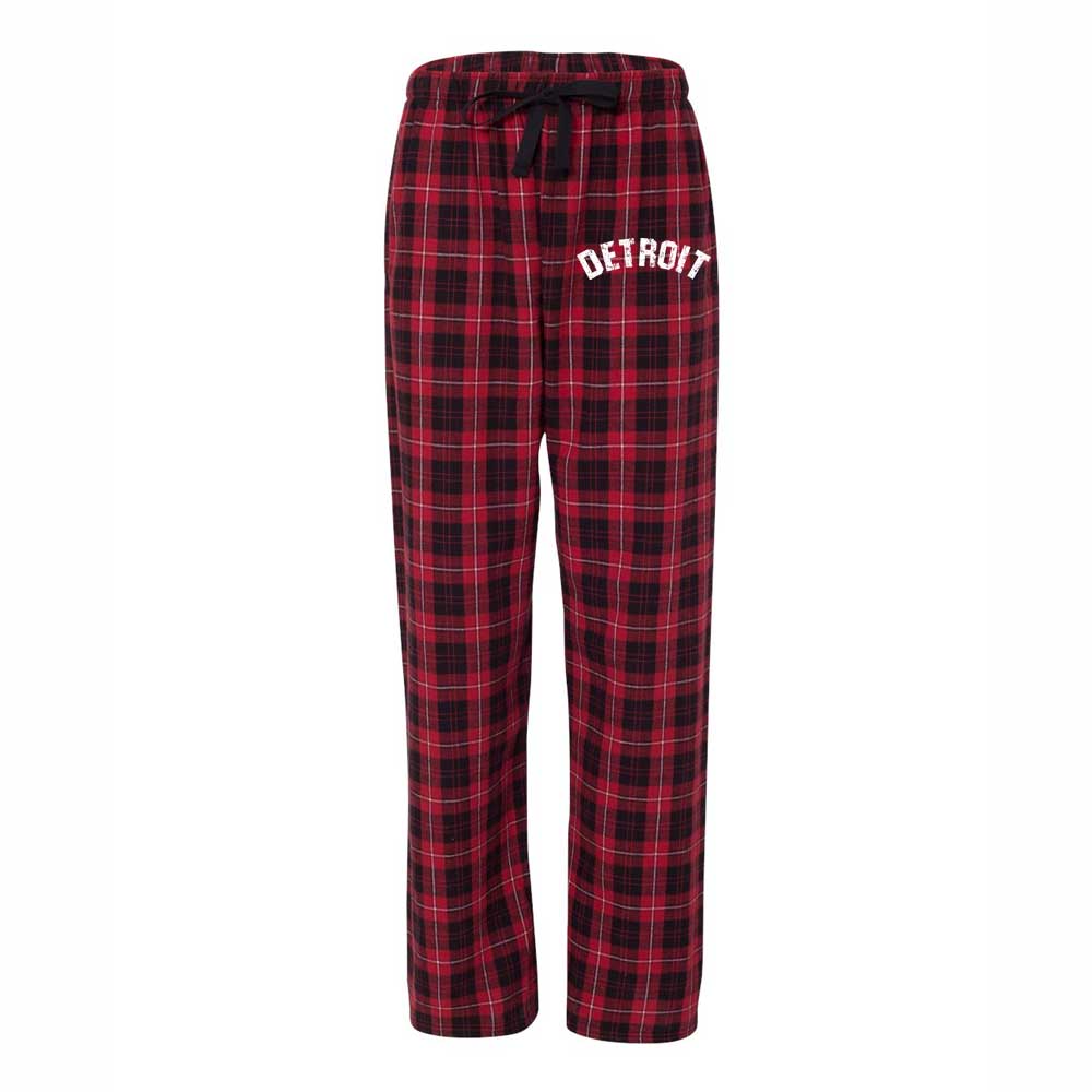 Detroit Bend Unisex Flannel Pants - Red/Black