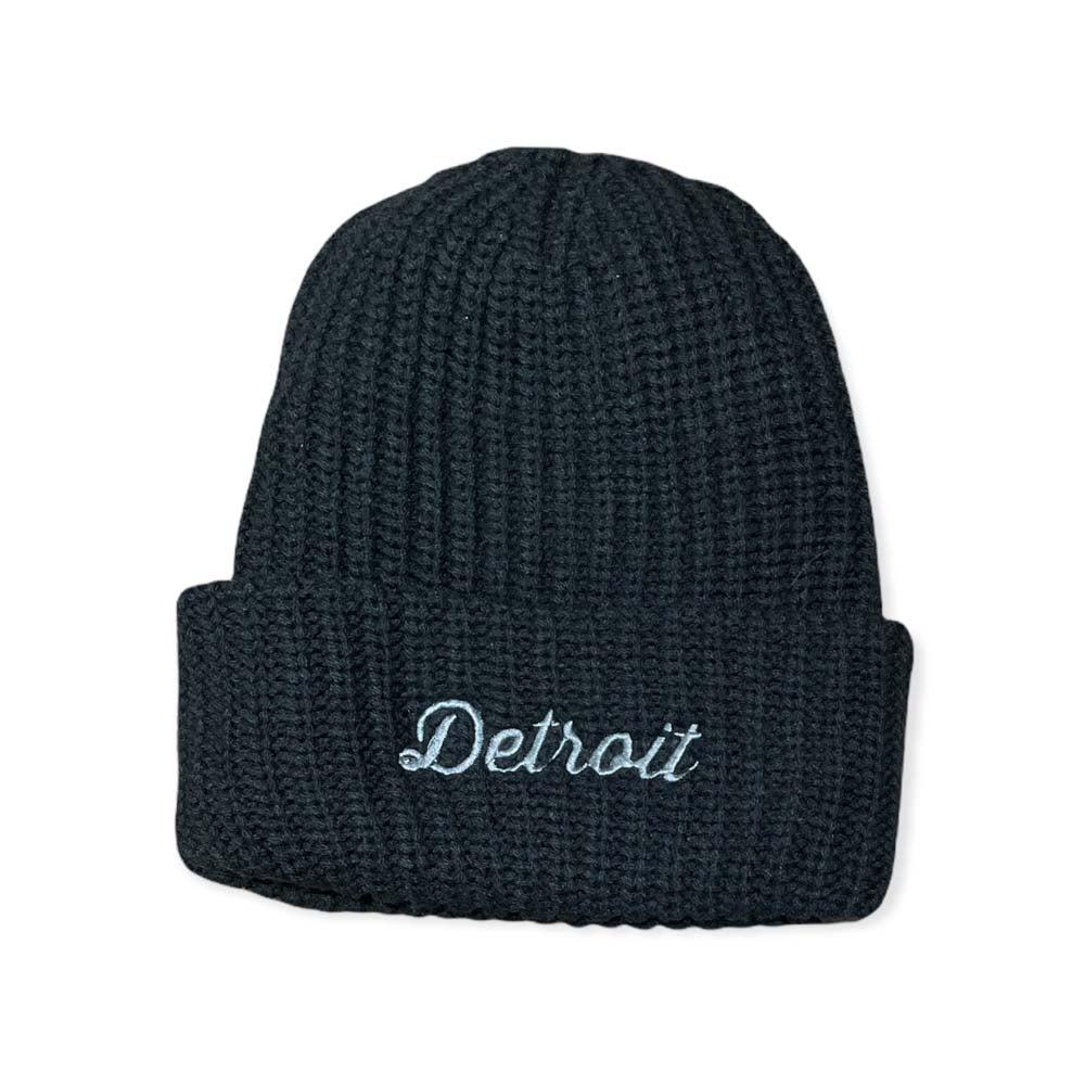 Hat - Detroit Thirsty Script Flip Chunky Knit - Multiple Colors