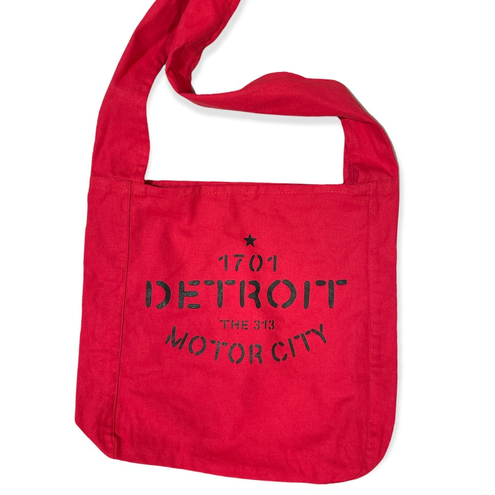 Detroit Stencil Crossbody Bag – Red