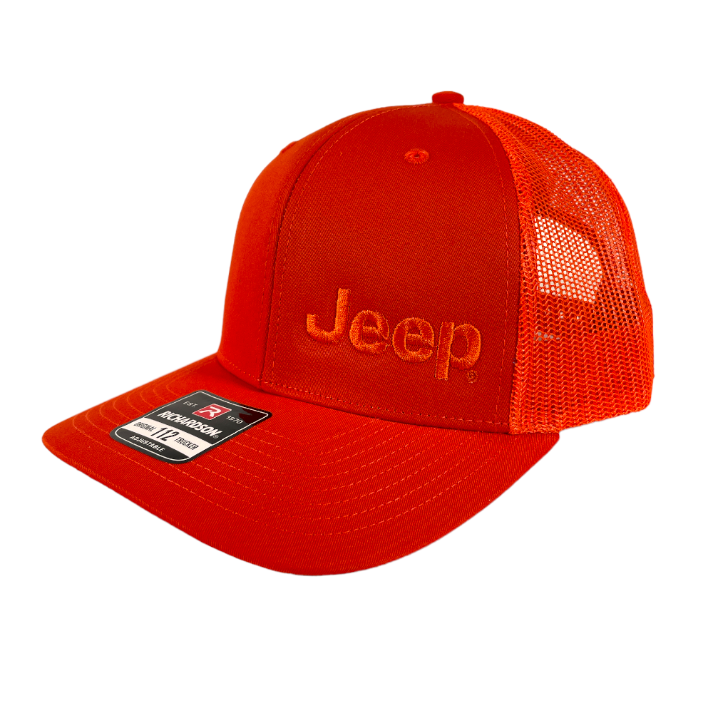 Hat - Jeep Text TONAL Trucker - Orange