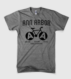 Mens Triblend Ann Arbor Bike T-shirt (Grey)