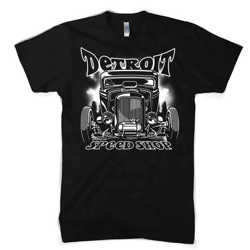 Mens Detroit Speed Shop Deuce Coupe T-shirt (Black)