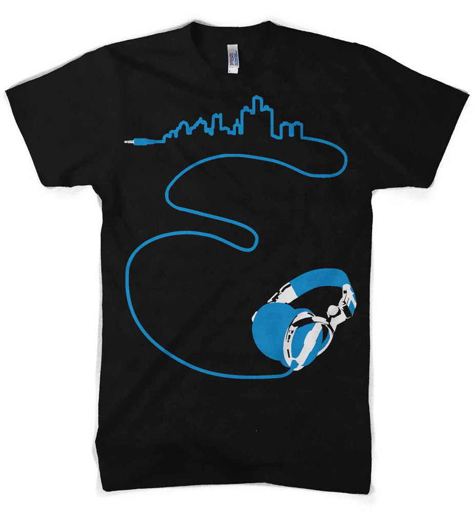 Mens Detroit Headphones T-shirt (Black) | Detroit Shirt Co.